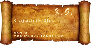 Krajcsirik Olga névjegykártya